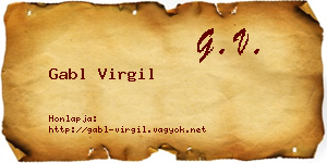 Gabl Virgil névjegykártya